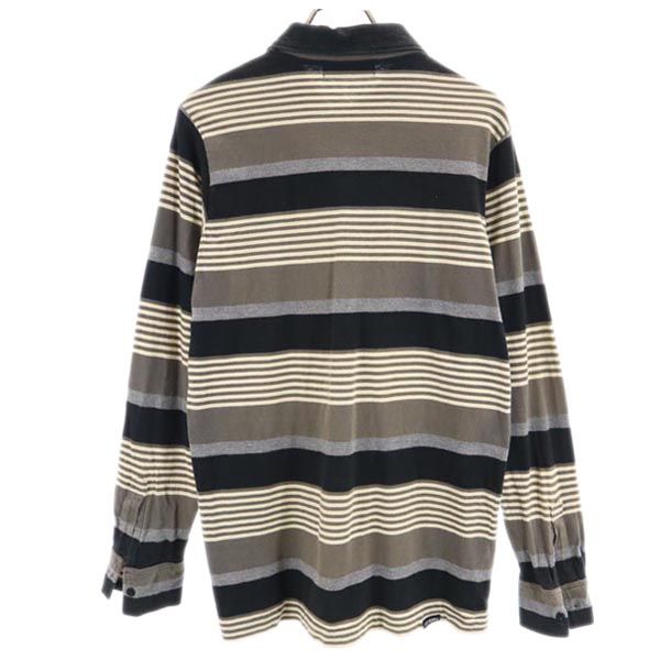 HYSTERIC ヒステリック 日本製 ボーダー柄 長袖 ポロシャツ F 黒系 メンズ