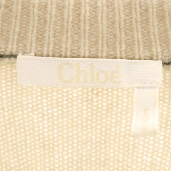 Chloe クロエ カシミヤ 長袖 ニット XS ベージュ セーター レディース