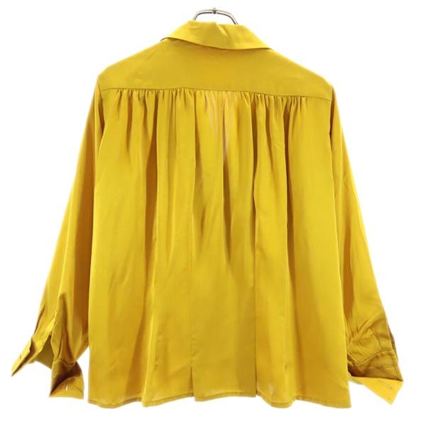 YVES SAINT LAURENT イヴサンローラン 長袖 オープンカラーシャツ イエロー系 開襟 レディース