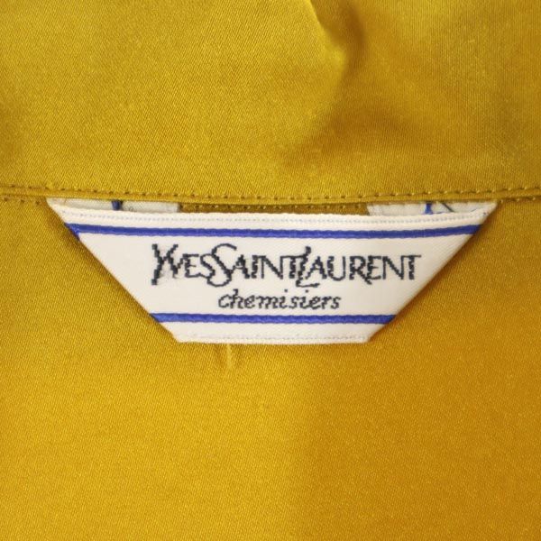 YVES SAINT LAURENT イヴサンローラン 長袖 オープンカラーシャツ イエロー系 開襟 レディース