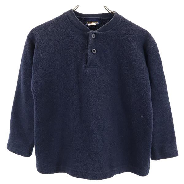 USA製 ヘンリーネック カットソー L ネイビー系 レディース