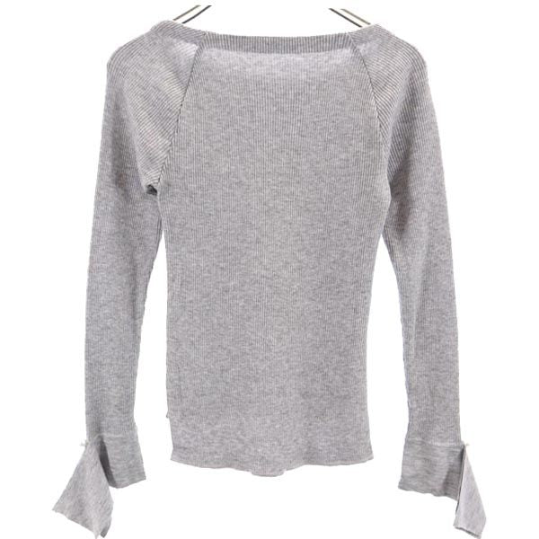 Rene ルネ ウールブレンド 長袖 リブニット カットソー 36 グレー系 レディース