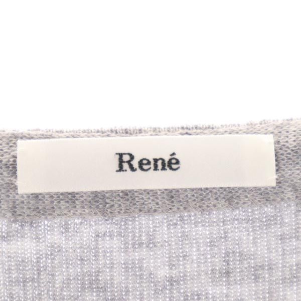 Rene ルネ ウールブレンド 長袖 リブニット カットソー 36 グレー系 レディース