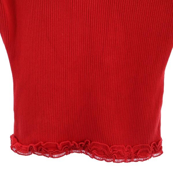 Rene ルネ 長袖 リブニット カーディガン 36 レッド系 レディース