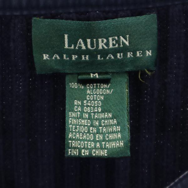 LAUREN RALPH LAUREN ローレンラルフローレン 長袖 コットン ニット M ネイビー系 セーター レディース