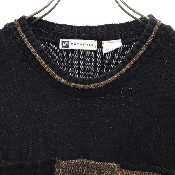 BACHRACH バクラック 90s オールド 長袖 ニット L ブラック系 セーター メンズ