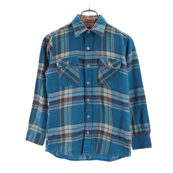 ARROW アロー ヴィンテージ チェック柄 長袖 シャツ 14 ブルー系 メンズ