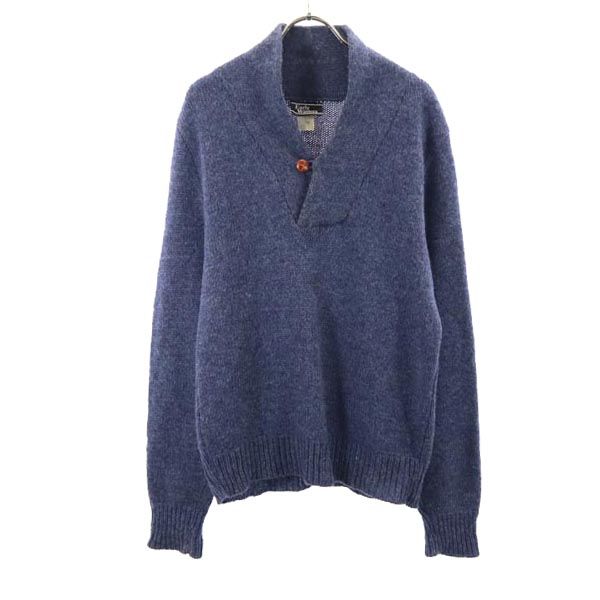 Early Winters アーリーウィンタース 90s オールド 長袖 Vネック ニット L ネイビー系 セーター メンズ