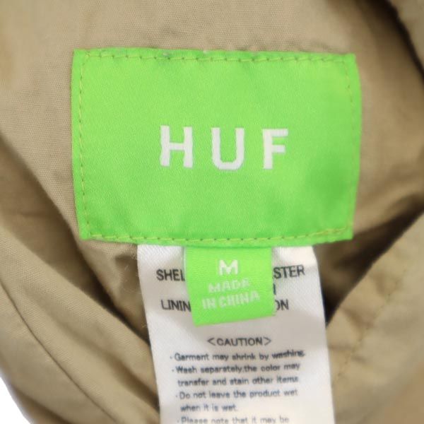 HUF ハフ リバーシブル プルオーバー ジャケット M ベージュ×グリーン系 メンズ