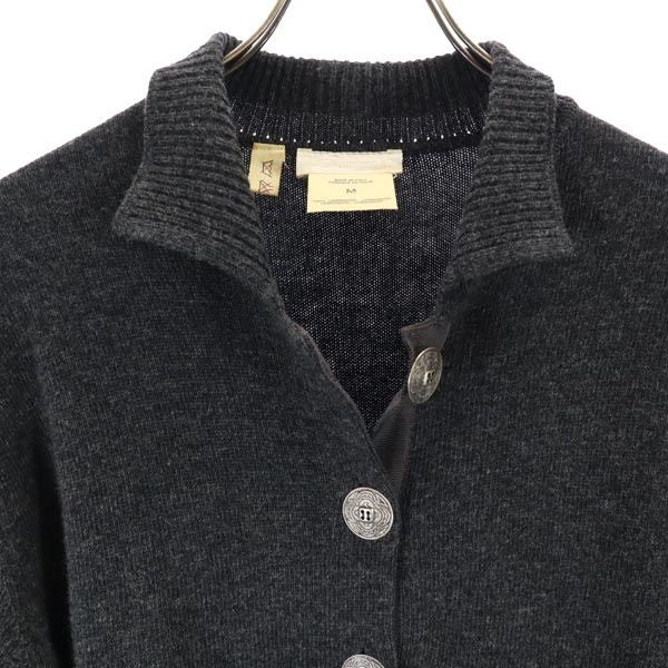 ウール 長袖 ニット カーディガン M グレー系 レディース