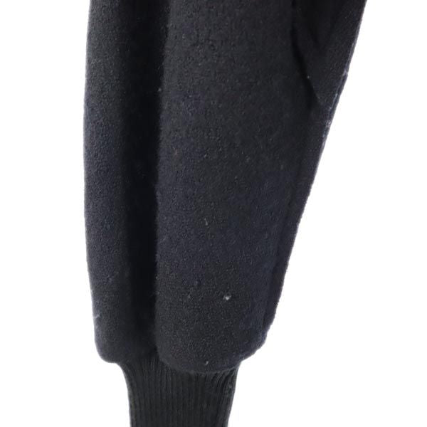 Y's ワイズ ノーカラージャケット ブラック系 袖リブニット レディース