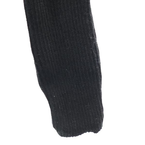 Y's ワイズ ノーカラージャケット ブラック系 袖リブニット レディース