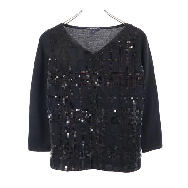 BURBERRY バーバリー 三陽商会 長袖 スパンコール カットソー 2 ブラック系 レディース
