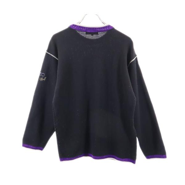 KENZO ケンゾー 90s オールド ウールブレンド ゴルフ 長袖 セーター 2 ブラック系 メンズ