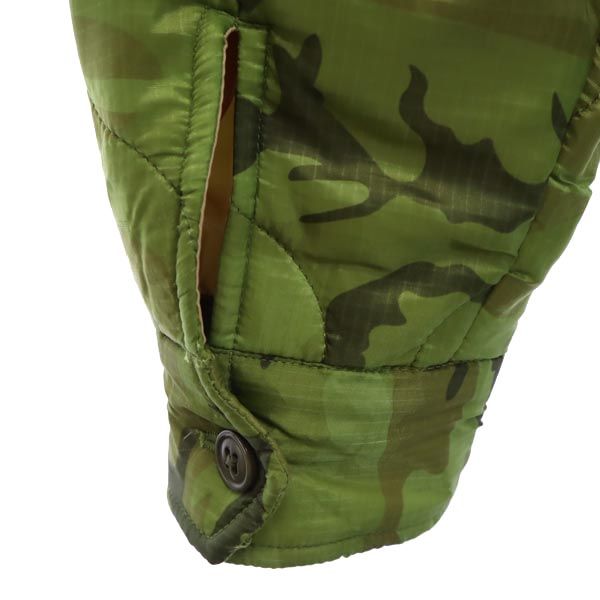 ヒューストン バック 刺繍 長袖 ミリタリー 中綿ジャケット M カーキ系 HOUSTON リップストップ地 ロゴ 虎 龍 メンズ