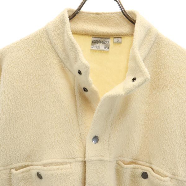 Gramicci グラミチ 長袖 ボア フリースジャケット S アイボリー ロゴ アウトドア メンズ