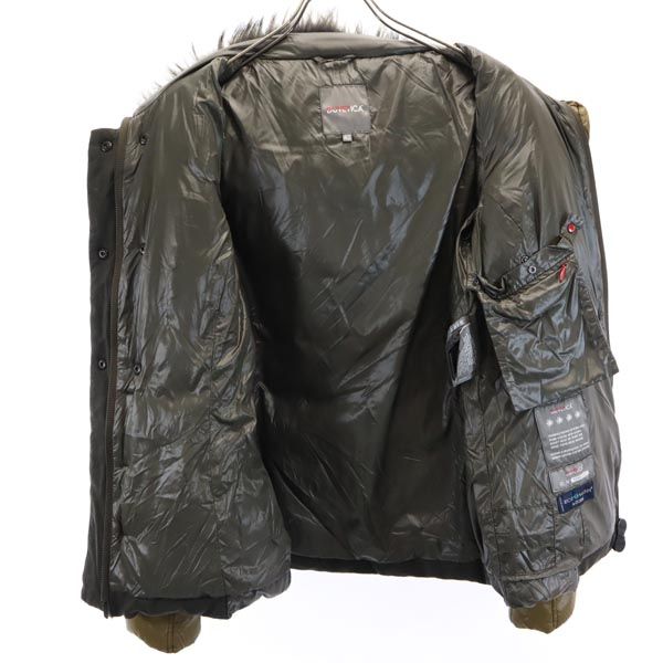 DUVETICA デュベティカ ダウン切替 長袖 リアルファー ダウンジャケット 42 カーキ系 レディース