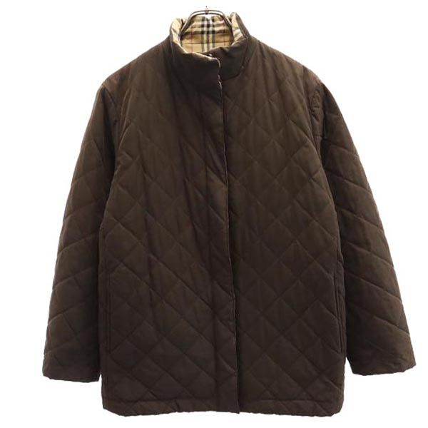 Burberrys バーバリーズ 80s 90s 三陽商会 オールド チェック柄 長袖 リバーシブル 中綿ジャケット 40 ブラウン レディース