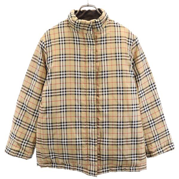 Burberrys バーバリーズ 80s 90s 三陽商会 オールド チェック柄 長袖 リバーシブル 中綿ジャケット 40 ブラウン レディース