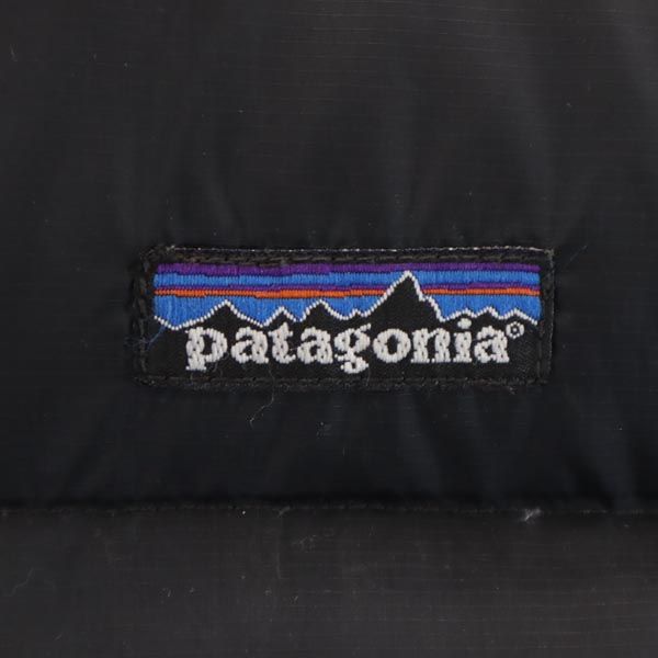 patagonia パタゴニア アウトドア 長袖 ダウンジャケット XL14 ブラック系 ロゴ キッズ
