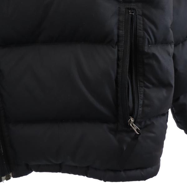 patagonia パタゴニア アウトドア 長袖 ダウンジャケット XL14 ブラック系 ロゴ キッズ