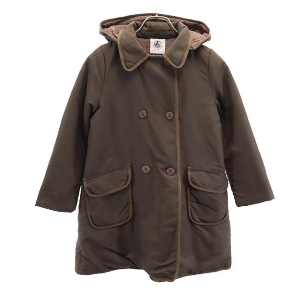 PETIT BATEAU プチバトー 長袖 ピーコート 8ans126cm ブラウン Pコート 薄中綿入 キッズ
