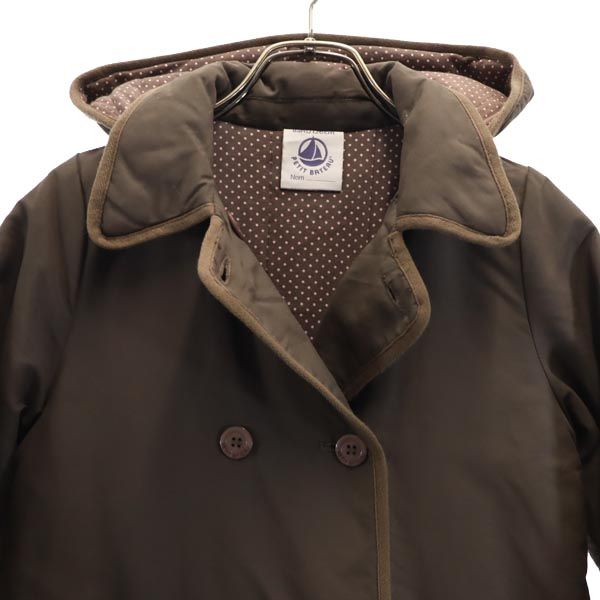 PETIT BATEAU プチバトー 長袖 ピーコート 8ans126cm ブラウン Pコート 薄中綿入 キッズ