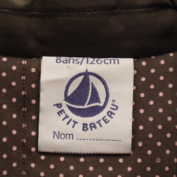 PETIT BATEAU プチバトー 長袖 ピーコート 8ans126cm ブラウン Pコート 薄中綿入 キッズ