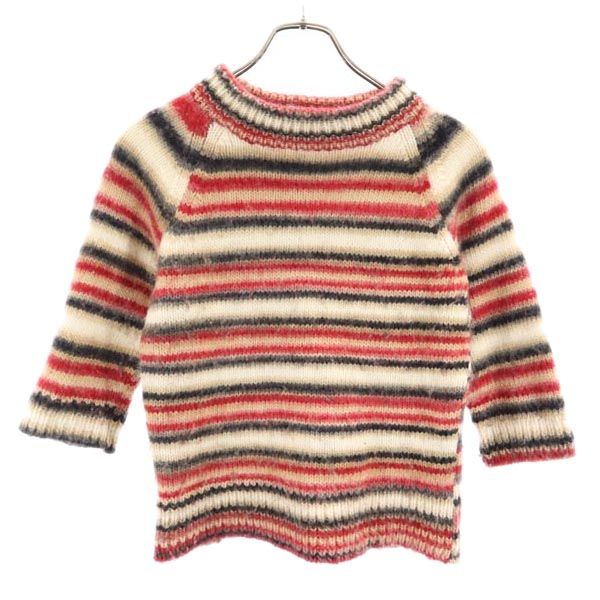 BURBERRY BLUE LABEL バーバリーブルーレーベル 三陽商会 ボーダー 5分袖 ハイネック ニット 38 セーター レディース