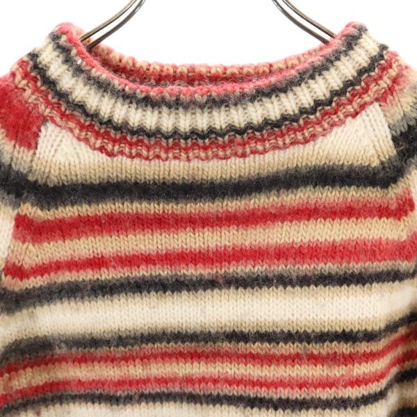 BURBERRY BLUE LABEL バーバリーブルーレーベル 三陽商会 ボーダー 5分袖 ハイネック ニット 38 セーター レディース