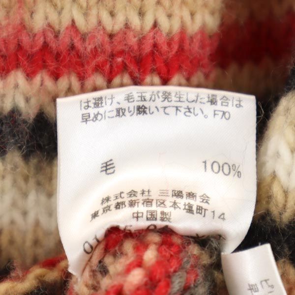 BURBERRY BLUE LABEL バーバリーブルーレーベル 三陽商会 ボーダー 5分袖 ハイネック ニット 38 セーター レディース