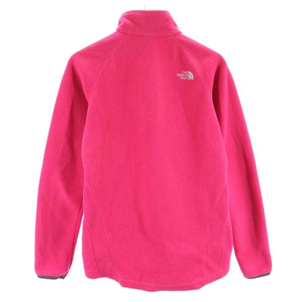 THE NORTH FACE ノースフェイス アウトドア 長袖 ハーフジップ フリースジャケット M ピンク系 プルオーバー ロゴ レディース