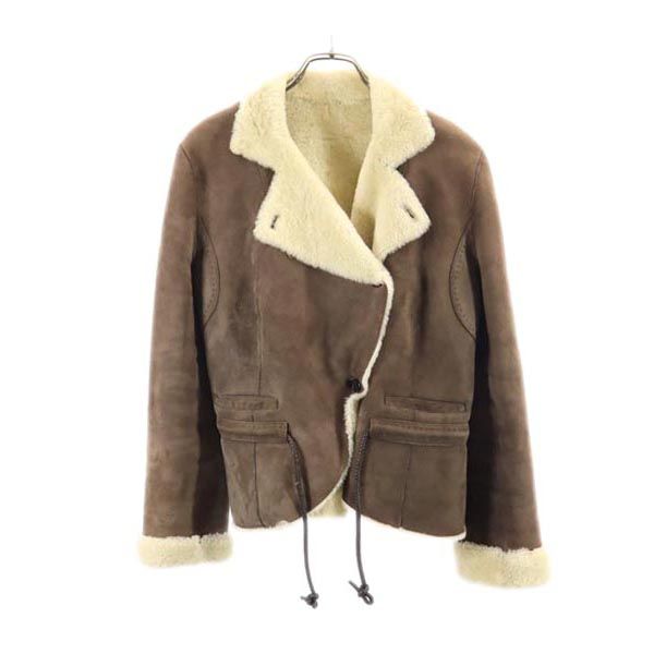 LOEWE ロエベ シープスキン ムートンジャケット 40 ブラウン系 羊皮 レディース
