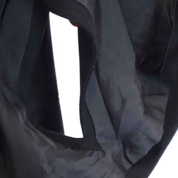 Y's ワイズ 日本製 ウールブレンド ファー付き ポンチョ 1 黒 マント レディース