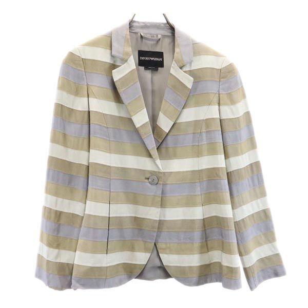 Emporio Armani エンポリオアルマーニ ボーダー柄 テーラードジャケット 42 レディース