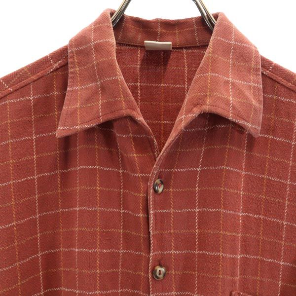 walbusch チェック 長袖 シャツ ブラウン系 メンズ