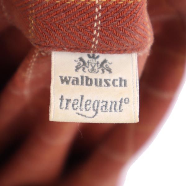 walbusch チェック 長袖 シャツ ブラウン系 メンズ