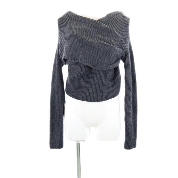 Sov. ソブ ウールブレンド 長袖 デザイン ニット 36 グレー系 セーター レディース