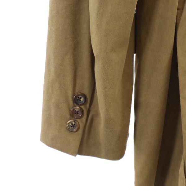 Aquascutum アクアスキュータム 日本製 フェイクレザー テーラードジャケット M ベージュ系 メンズ