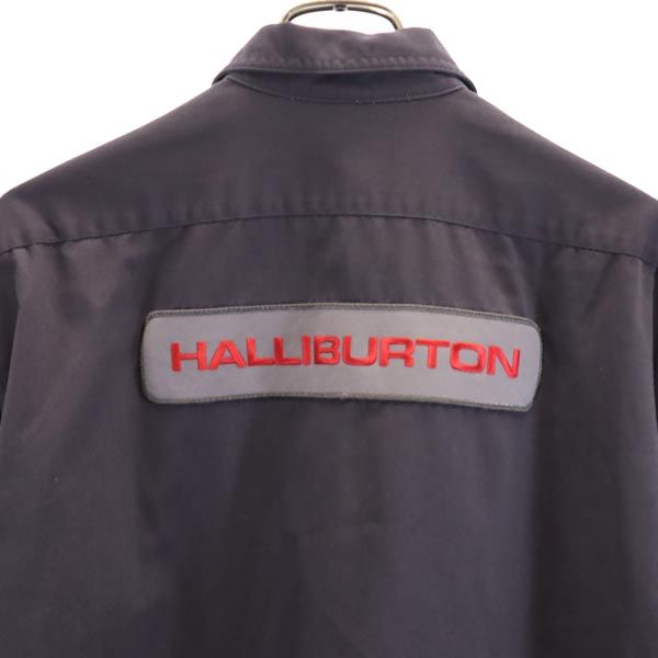HALLIBURTON ワッペン 長袖 シャツ ネイビー ジャケット メンズ