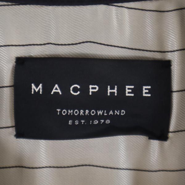 MACPHEE マカフィー トゥモローランド 日本製 7分袖 トレンチコート 38 ネイビー TOMORROWLAND レディース