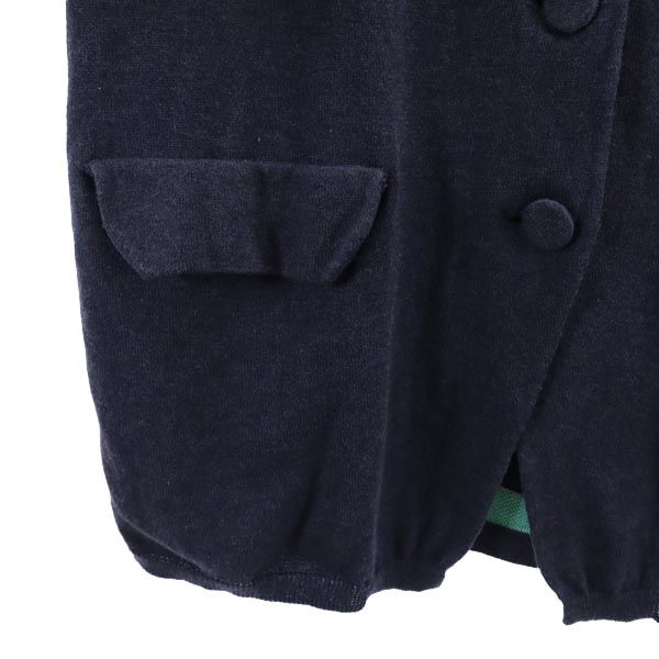 Paul Smith ポールスミス ニット カーディガン M ネイビー系 裏ボーダー レディース