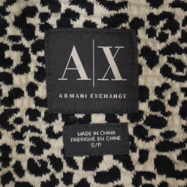 ARMANI EXCHANGE アルマーニエクスチェンジ レオパード柄 7分袖 テーラードジャケット S ブラック系 ヒョウ柄 レディース