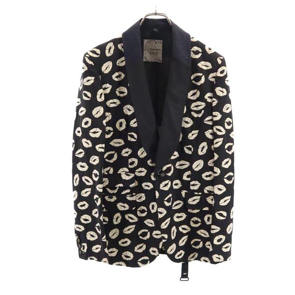 TOM REBL トムレベル イタリア製 キスマーク テーラードジャケット 48 ブラック系 メンズ