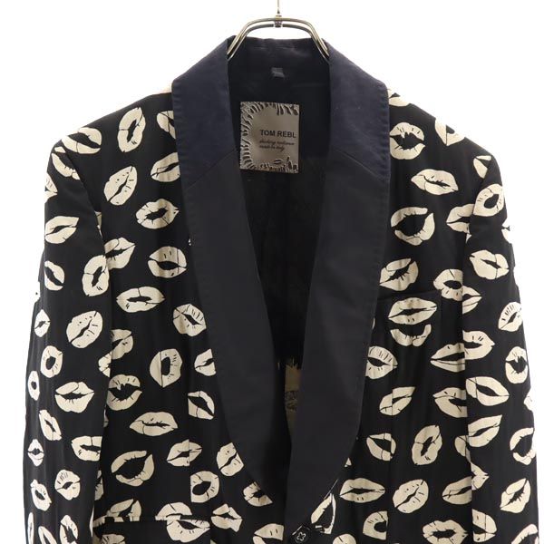 TOM REBL トムレベル イタリア製 キスマーク テーラードジャケット 48 ブラック系 メンズ