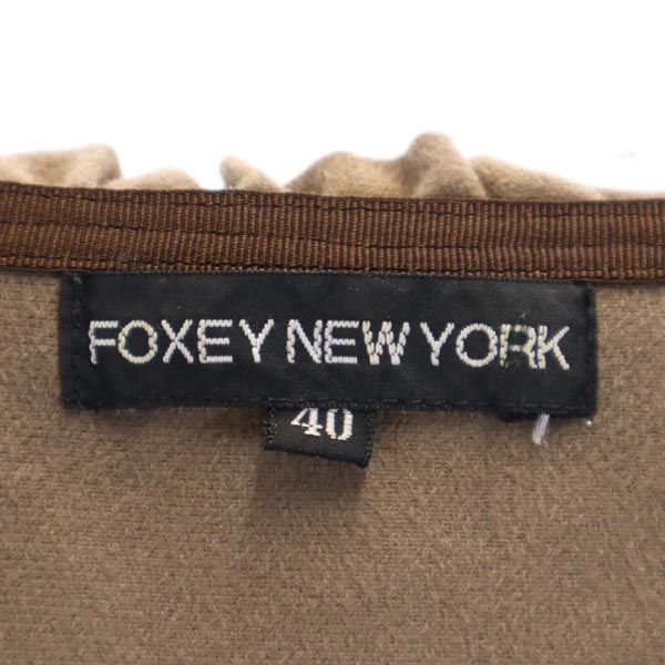 FOXEY NEW YORK フォクシーニューヨーク 日本製 フェイクレザー ジャケット 40 ブラウン系 レディース