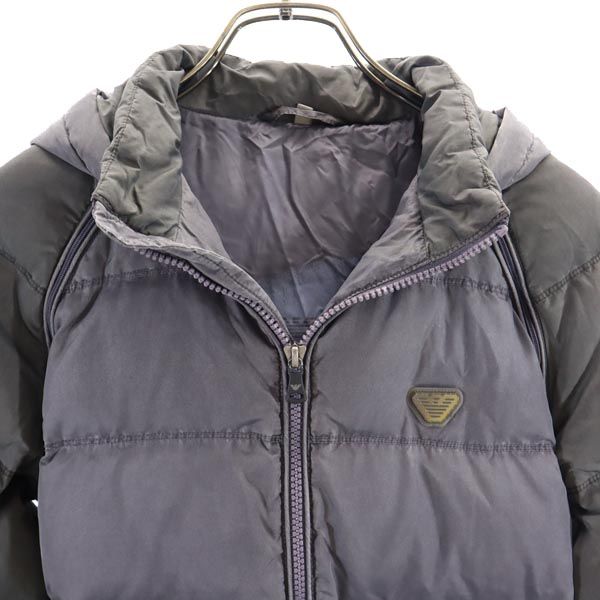 ARMANI JUNIOR アルマーニジュニア ダウンジャケット 14A グレー系 ロゴ ベスト キッズ