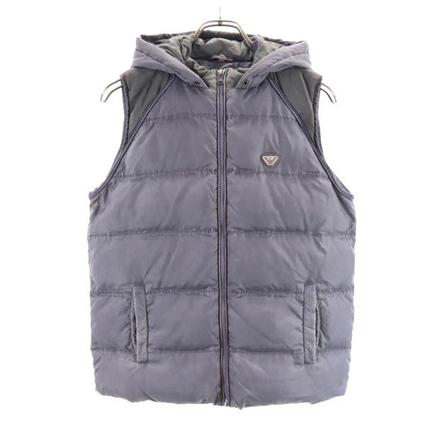 ARMANI JUNIOR アルマーニジュニア ダウンジャケット 14A グレー系 ロゴ ベスト キッズ