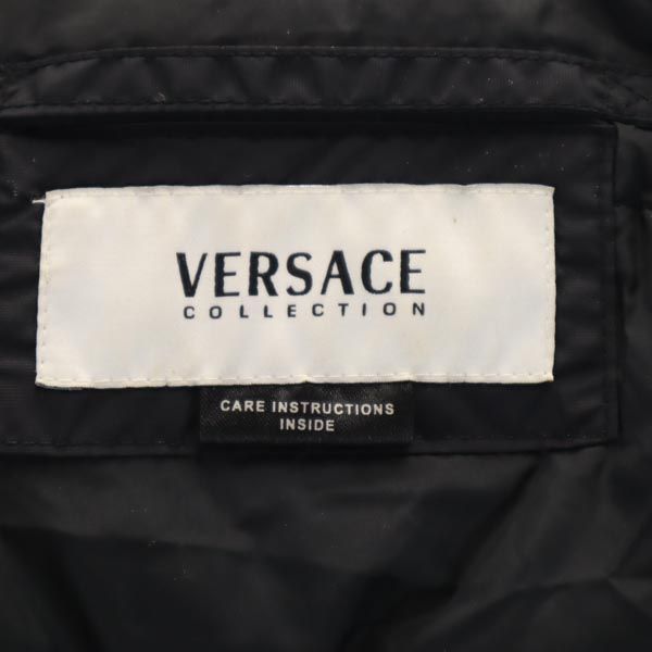 ヴェルサーチ ミリタリー ナイロンジャケット 46 ブラック VERSACE COLLECTION メンズ