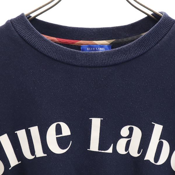 BLUE LABEL CRESTBRIDGE ブルーレーベルクレストブリッジ 長袖 スウェット 38 ネイビー系 トレーナー ロゴ レディース